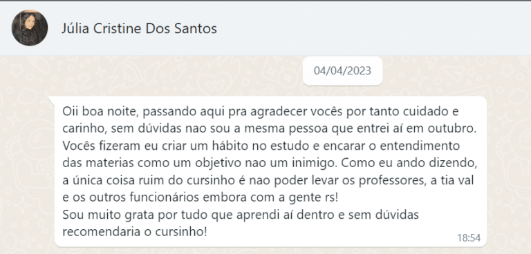 JULIA CRISTINE DOS SANTOS